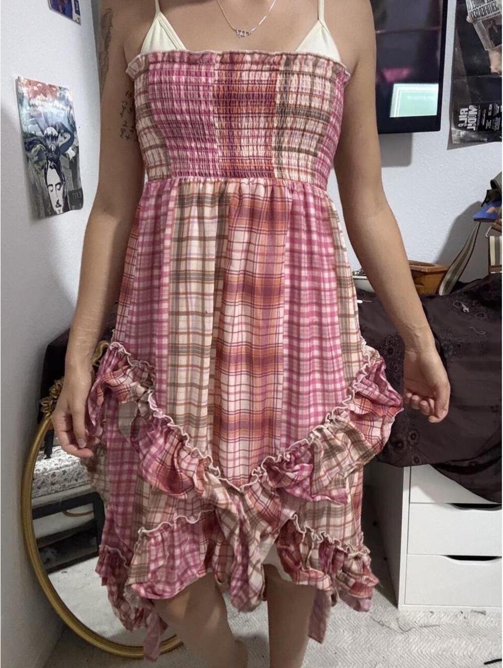 Women's Pink and Multi Dress